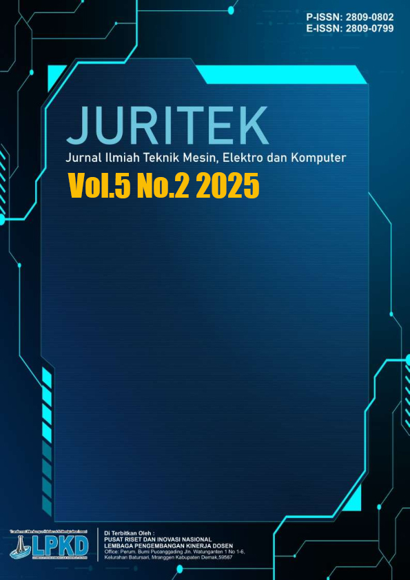 					View Vol. 5 No. 2 (2025): Juli: Jurnal Ilmiah Teknik Mesin, Elektro dan Komputer
				